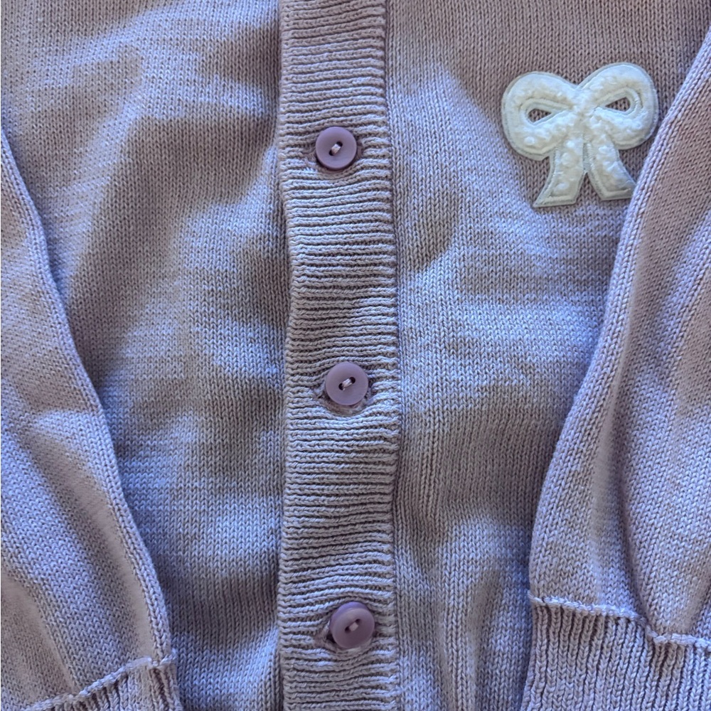 Dolce Goccia Lavender Button-Up Sweater with Bow Accent Toddler Girls size 2T